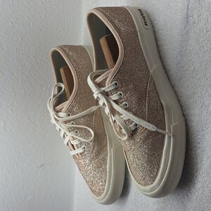 J.Crew × Seavees Rose Gold Sparkling Glitter Sneakers Not Made No More Ladies 9